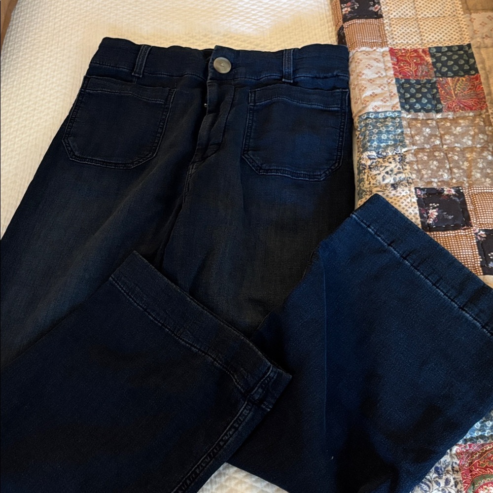 Anthropologie Maeve Colette Knit cropped wide leg pants